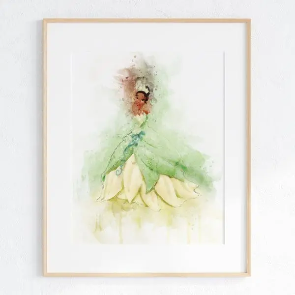 Tiana Princess And The Frog Vintage Wall Print - Nursery Decor For Fans