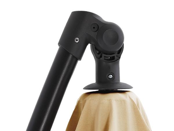 [10ft] Solar Lights Offset Cantilever Patio Umbrella - w/Light and Base, LED Lighted Offset Hanging Patio Outdoor Market Umbrella UPF50+ UV Protection with Easy Tilt and Crank