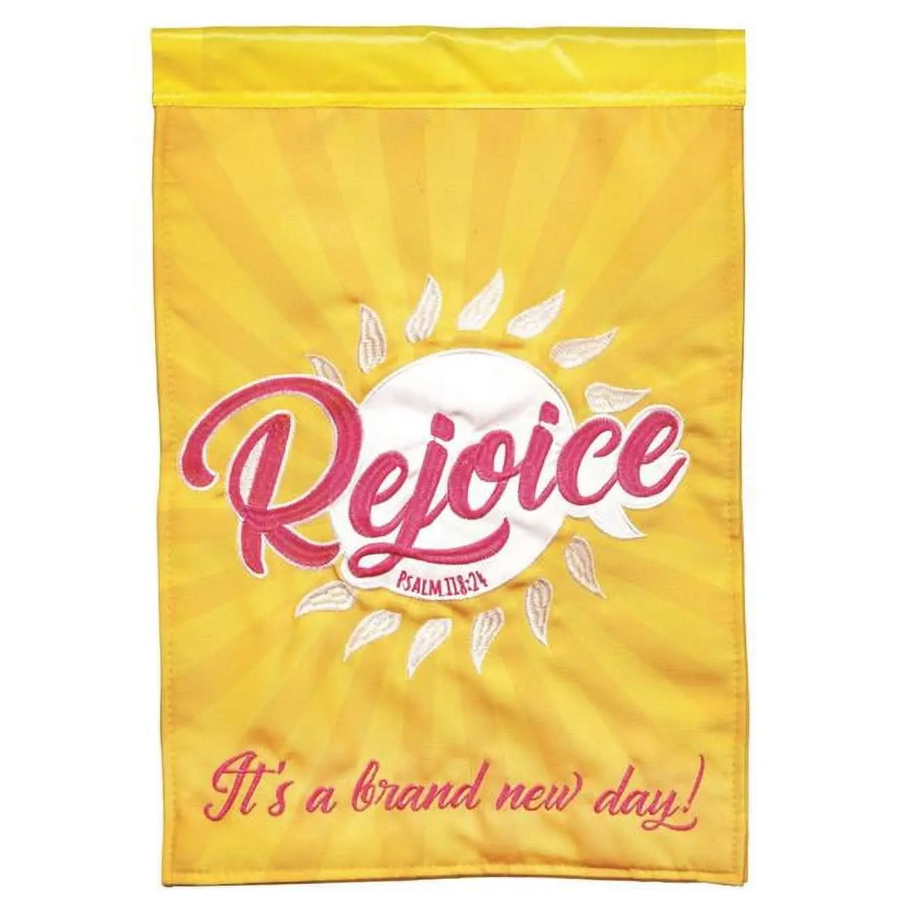 13 x 18 in. Rejoice Psalm 118-24 Polyester & Print Double Applique Garden Flag