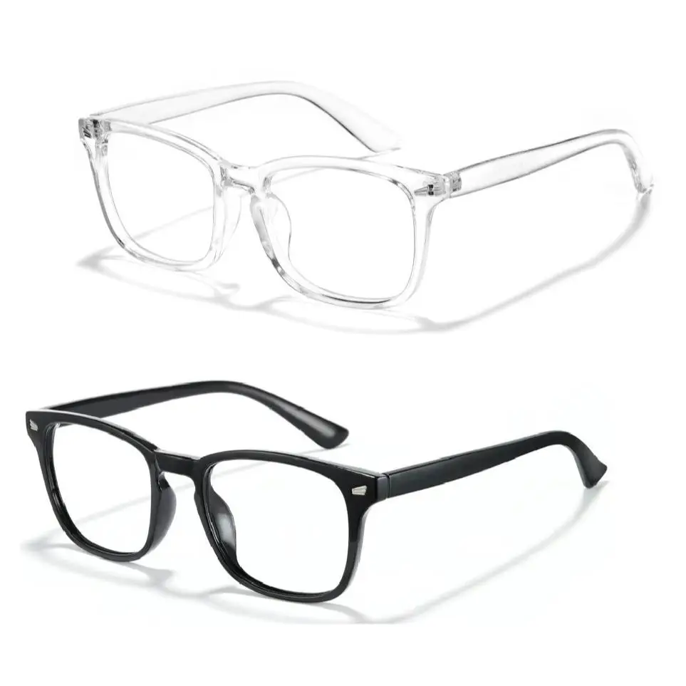 202S Fashion Anti-Blue Light Glasses, Computer/Gaming/TV/Phones Glasses for Women Men, Large Square Frame, Fashion Eye wear