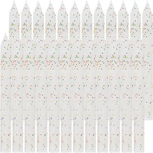 Stunning White & Glitter Spiral Birthday Candles - Pack of 24 - Dazzle Your Celebrations with These Gorgeous and Long-Lasting Party Candles