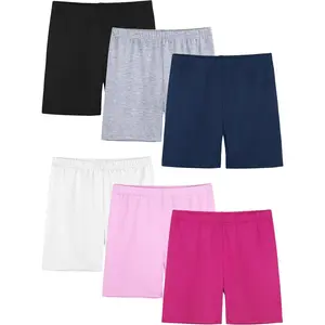 6 Pack Girls Bike Shorts Cartwheel Biker Under Dress Dance Multi-Color Shorts Girls Clothes