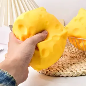 Cheese Squishy Toy, Mochi Squishy, Rubber Soft and Novelty Toy with Rebound for Stress Relief. Helps Relaxation and Focus. Sensory Cheese Toy for Adults. Simulated Food Slow Rebound Squeeze Toy, Stress Ball for Adults (1 Pack)