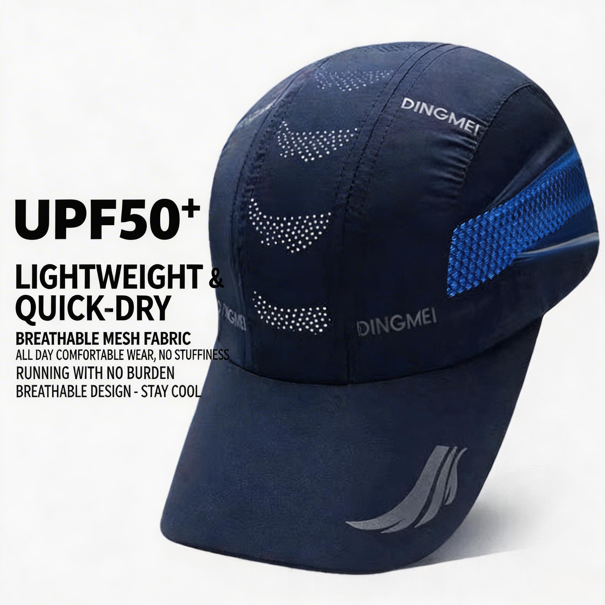 2-Pack Men's Lightweight Quick-Dry Mesh Baseball Cap, UV Protection Sun Hat with Adjustable Strap, Breathable Visor Hat for Running, Fishing, Hiking & Cycling