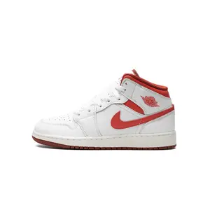 AIR JORDAN 1 MID SE GS "WHITE DUNE RED" FJ3464 160