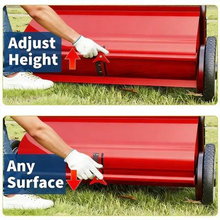 [NEW PRODUCT - FLASH SALE] Garvee 26" Push Lawn Sweeper, 7 Cu. Ft Leaf & Grass Collector, 4 High-Speed Brushes, Adjustable Height, Heavy-Duty Steel Frame Yard Sweeper