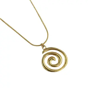 Fashion Round Circle Necklace Stainless Steel Clavicle Chain Jewelry Ornament