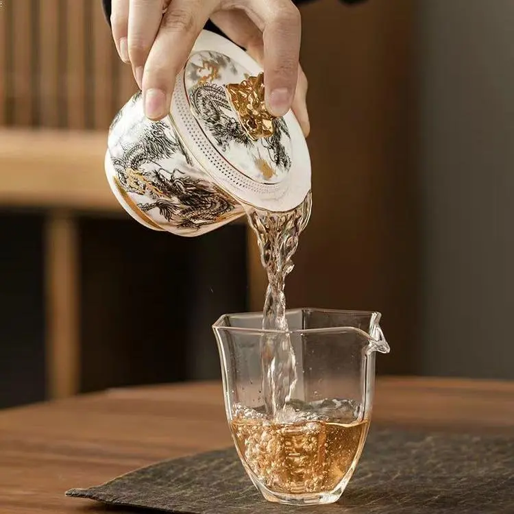 OG Masterpiece Dragon Style 1-Piece Gaiwan-Shape Cup Set - Kitchenware Tea & Coffeeware with Removable Infuser, Limited Edition, One-Piece