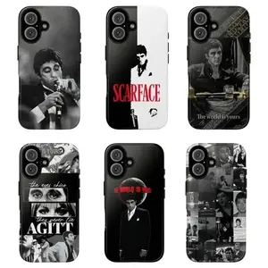 Scarface Black & White Smoking Scene Case – Vintage Tony Montana & Mafia Aesthetic, Compatible with iPhone X, 11, 12, 13, 14, 15, 16, 17 Cute & Trendy Gift Idea for Any Occasion