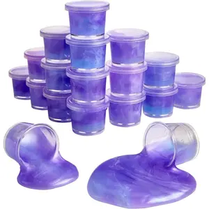 Playbees Purple Frozen Princess Slime Mini Slime Party Favors,Pink, Purple, and White Colors for Sensory Fun, Stress Relief, Travel Sized, Classroom Prize, Activity DIY, Ages 3+ 24 Pack