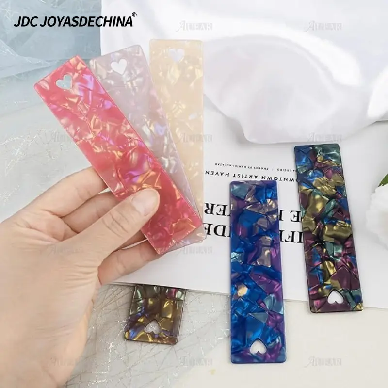 summerwins 22pcs Rectangle Glitter Acrylic Bookmarks, Colorful Shining Book Page Markers, Office Stationery Book Accessories for Reader Lovers