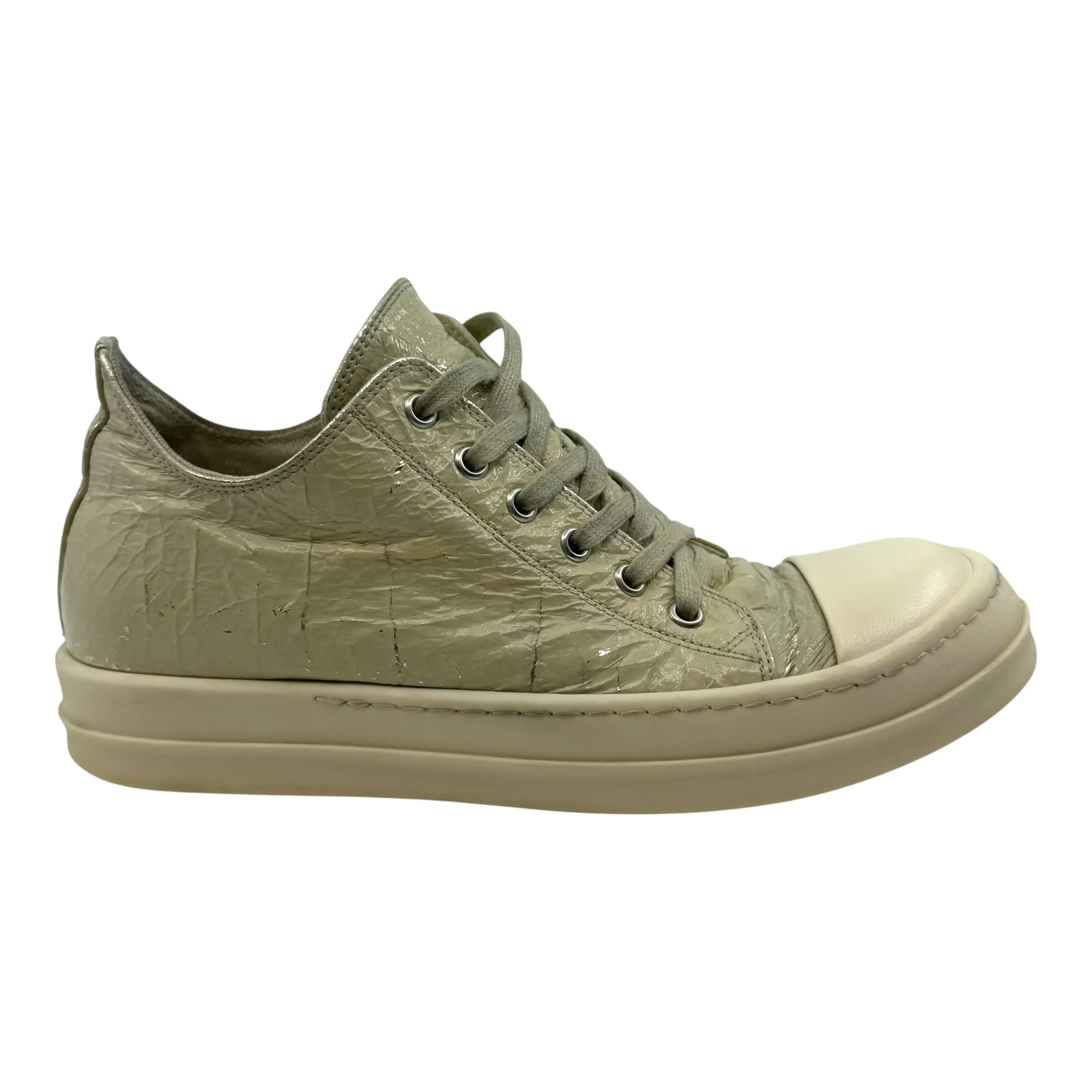 991961 Rick Owens DRKSHDW Ramone Low Foil Metallic Pale Sneaker