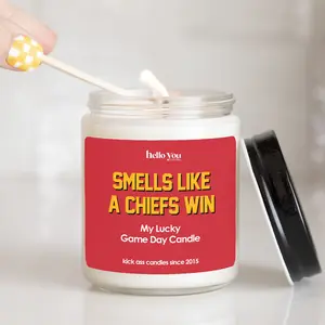 Chefs Win Scented Candle: Kansas City Football Gift Football Gift, Game Day decor, Football Sunday Gift for him