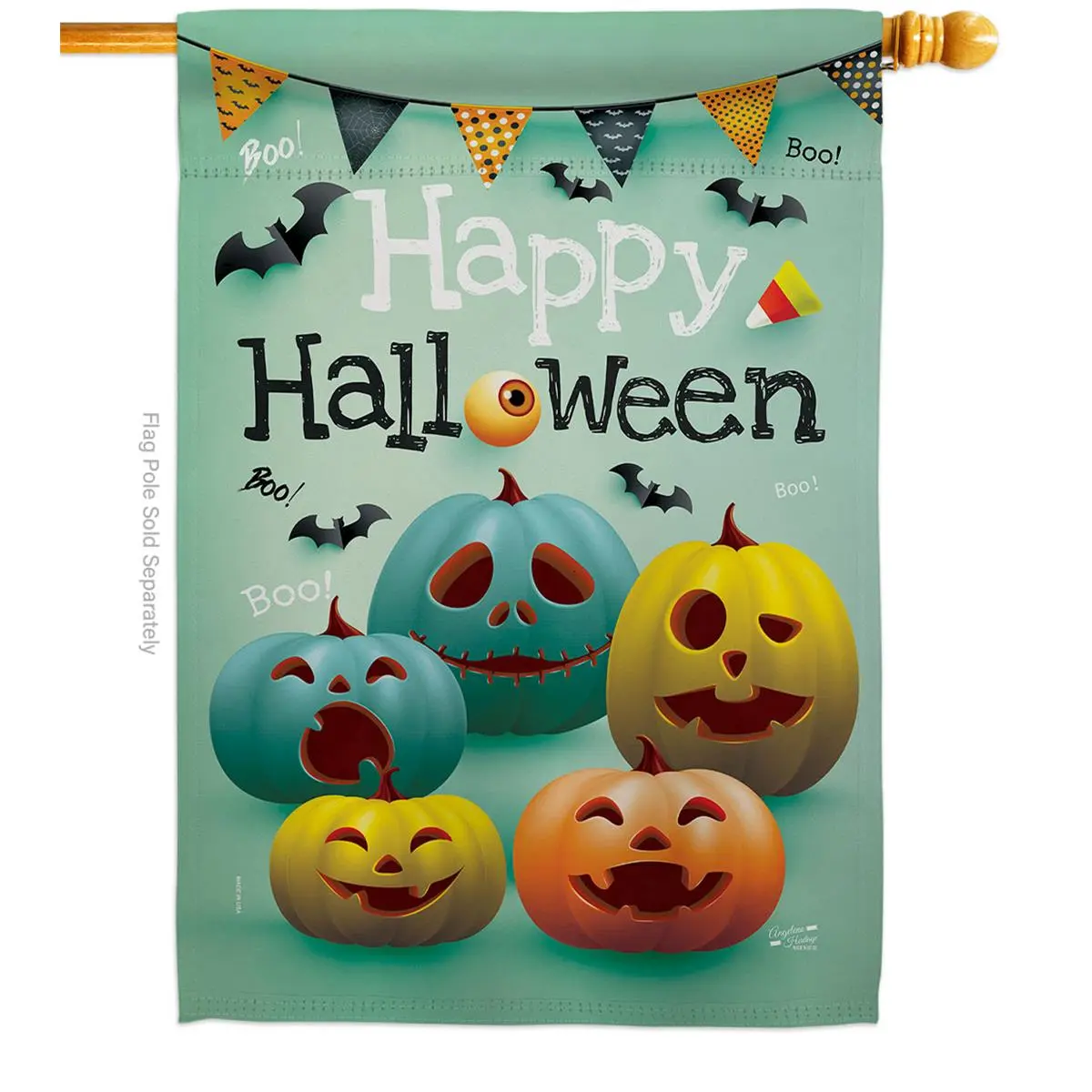 28 x 40 in. Pumpkin Patch Boo House Flag with Fall Halloween Double-Sided Decorative Vertical Flags Decoration Banner Garden Yard Gift