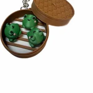 Dumpling Box Keychains with Animal Buns Inside