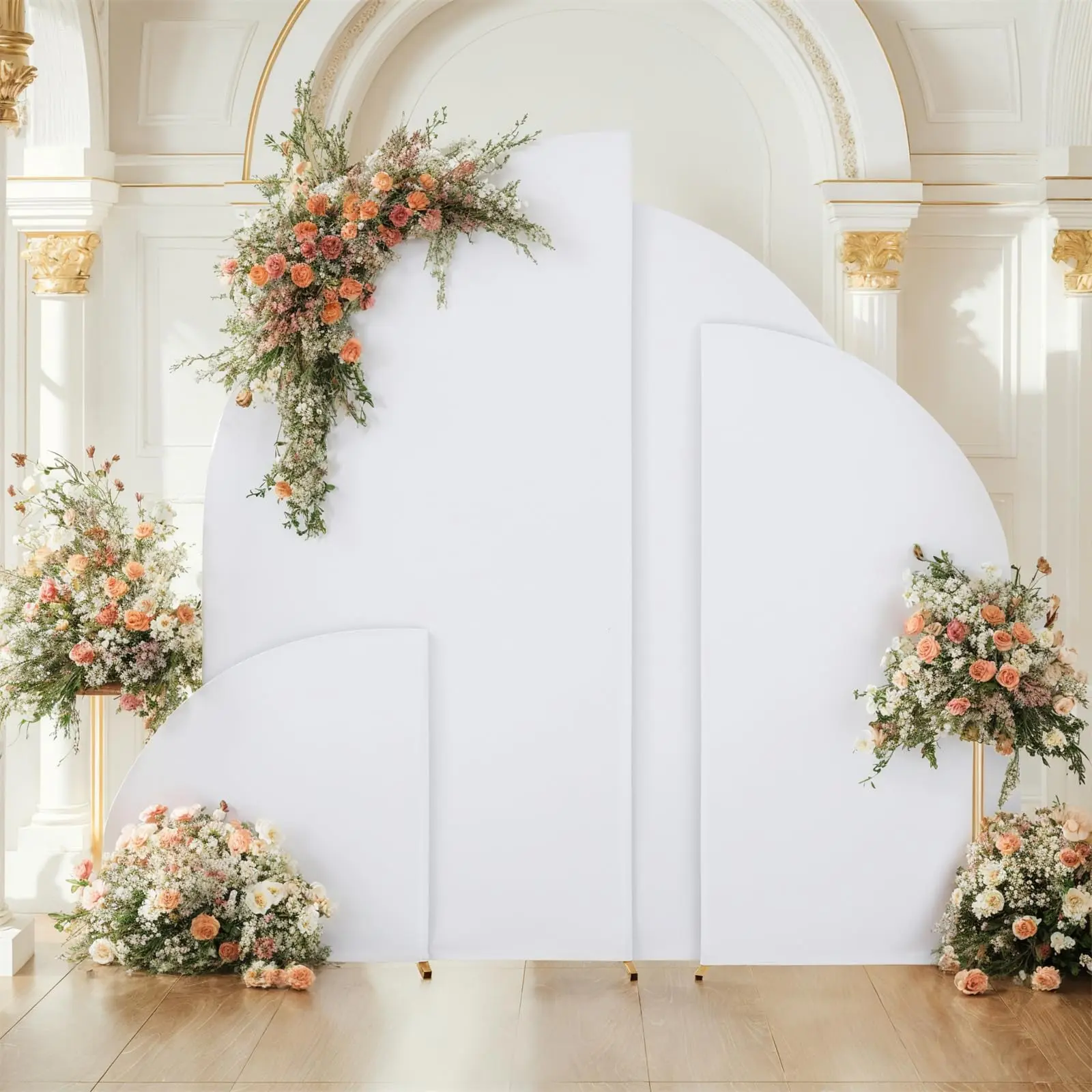 Garvee Set of 4 Solid Stretchable Wedding Arch Covers - 2-Sided Elastane Design, Supports Arches, for Wedding Garden Decor