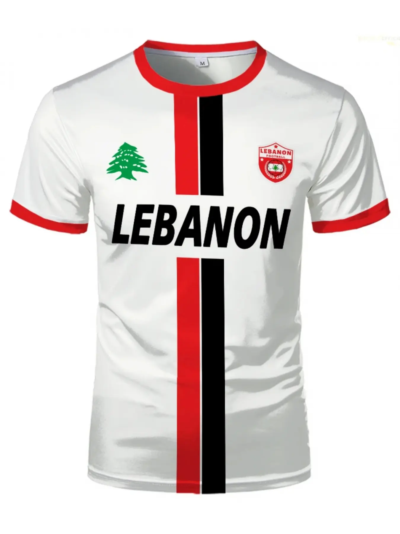 Lebanese football jersey T-shirt, luxury casual digital printed sports football outfit for adults, men, Lebanese flag clothing, Casual Sporty Top