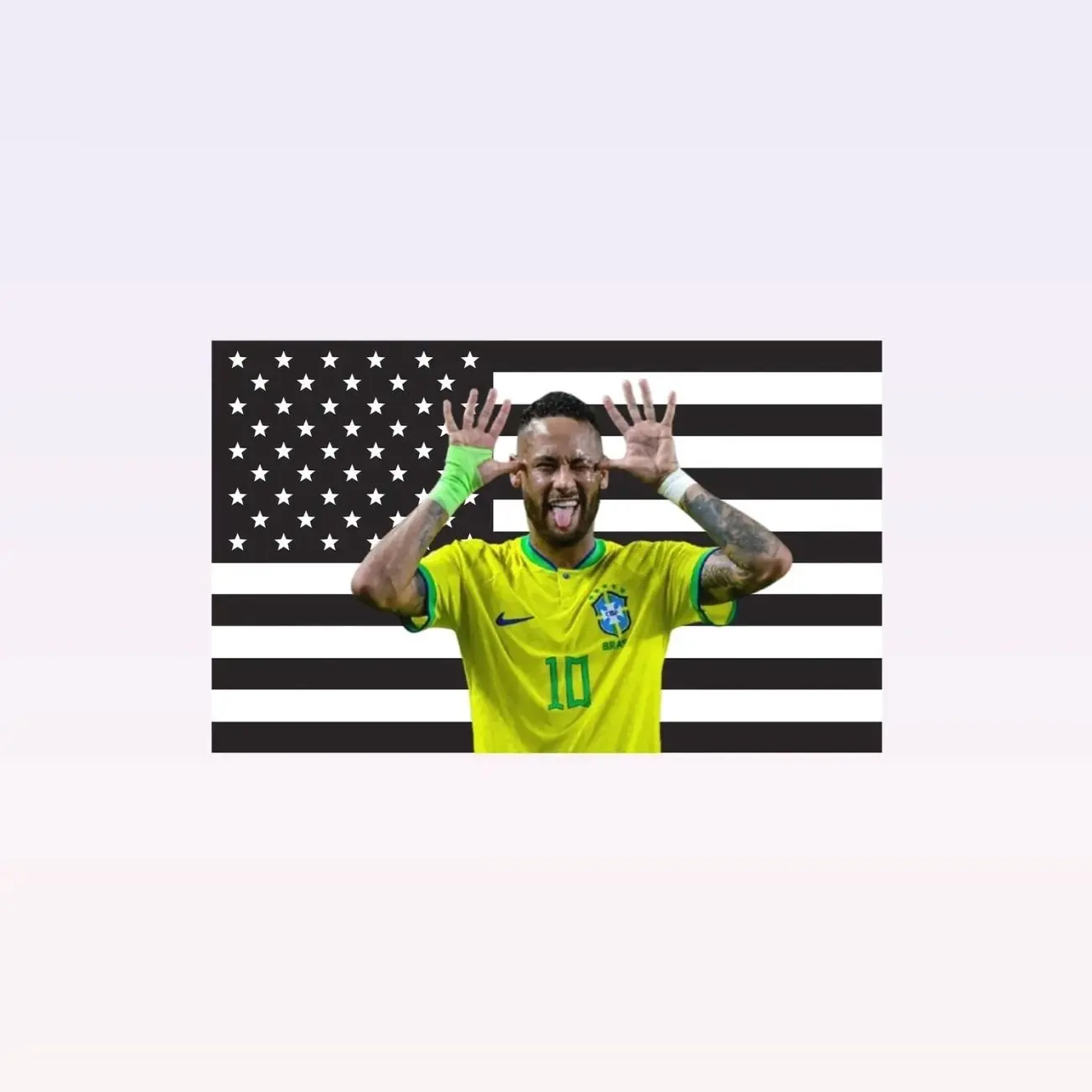 Neymar Black American Flag Tapestry – Football Star Wall Art | Aesthetic Black Flag | Soccer Fan Decor | Sports Room Gift