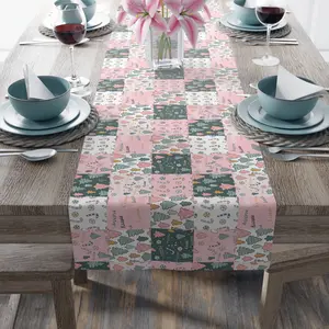Pink Christmas Table Runner