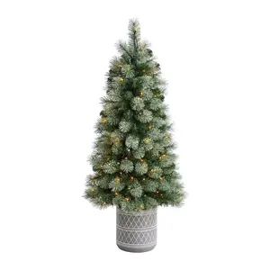 Nearly Natural 4.5-ft Nova Scotia Pine Christmas Tree w/ LEDs