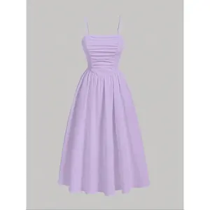 Women's Solid Color Cami Dress, Elegant Dress for Party, Holiday, Wedding Guests, Four Seasons Women's Clothing, Women's ClothingRAIMENTRY