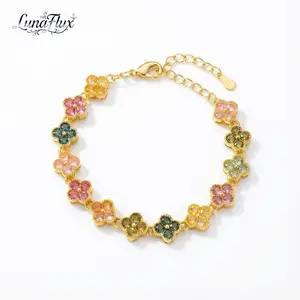 Manifestation Bracelet for Women - Rainbow Gemstone Bracelet with Adjustable Chain, Positive Energy Mood Booster Jewelry, Cute Bestie Gift,for Mother's Day