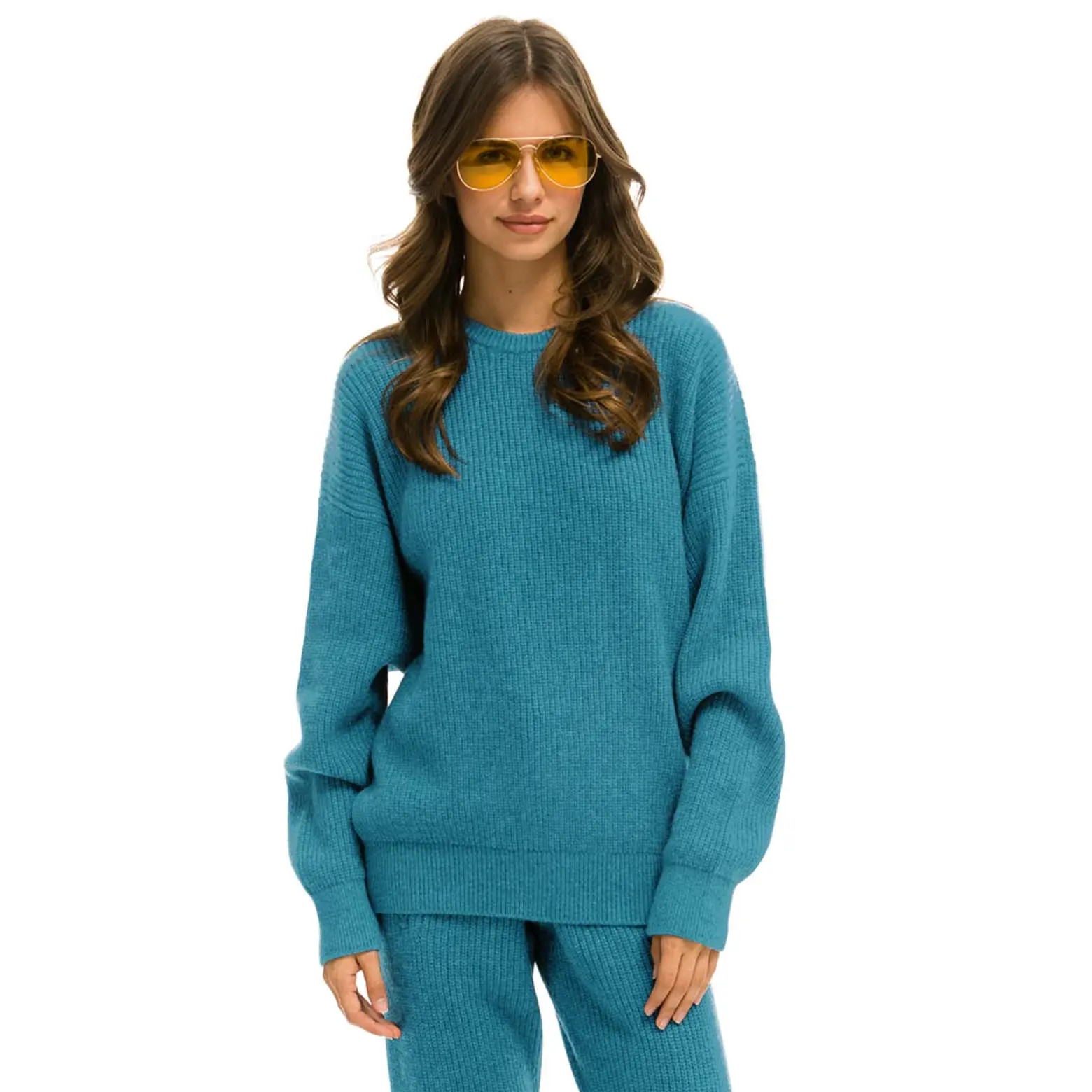 VINTAGE CABIN UNISEX CASHMERE SWEATER - COBALT
