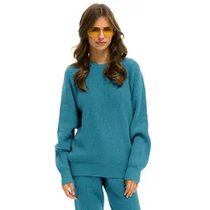 VINTAGE CABIN UNISEX CASHMERE SWEATER - COBALT