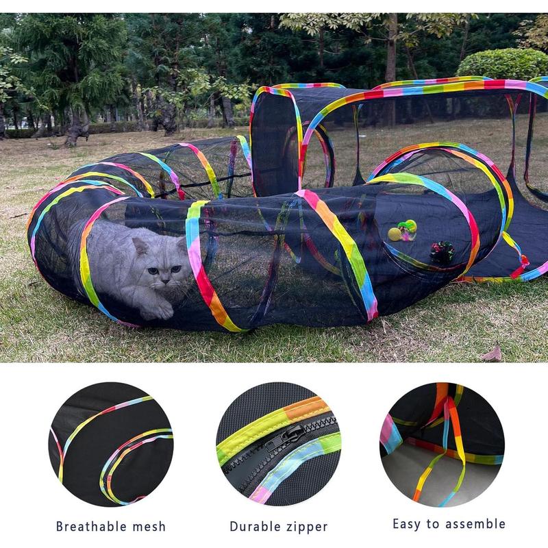 Outdoor  Enclosures,  Playground Portable Mesh Tent, Outside Circle Playpen Tunnel for Kitty, , Puppy and Small