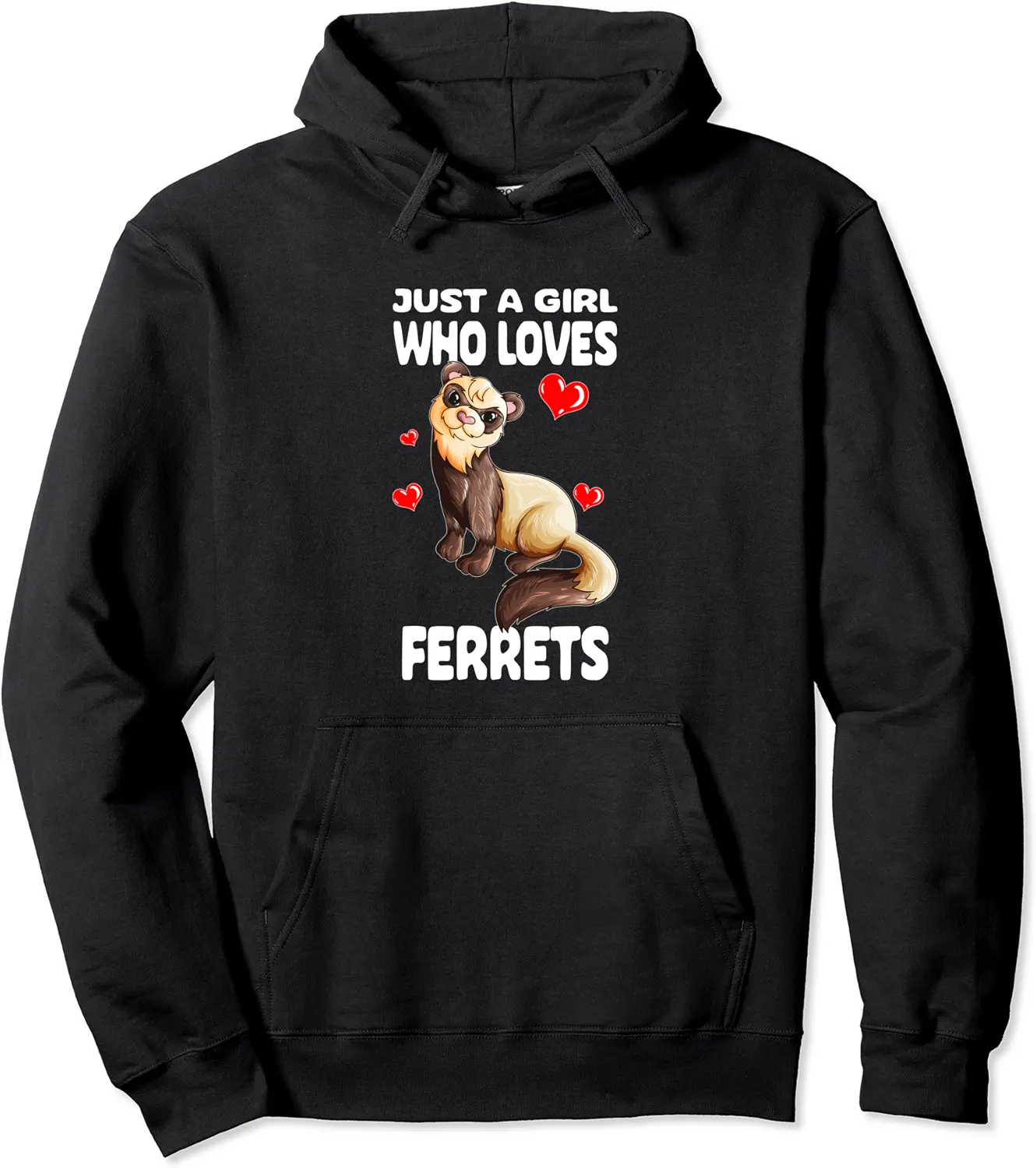 Cute Ferret Girl Just A Girl Who Loves Ferrets Pullover Hoodie - Williamze Shop 55B0B1JNBHQD