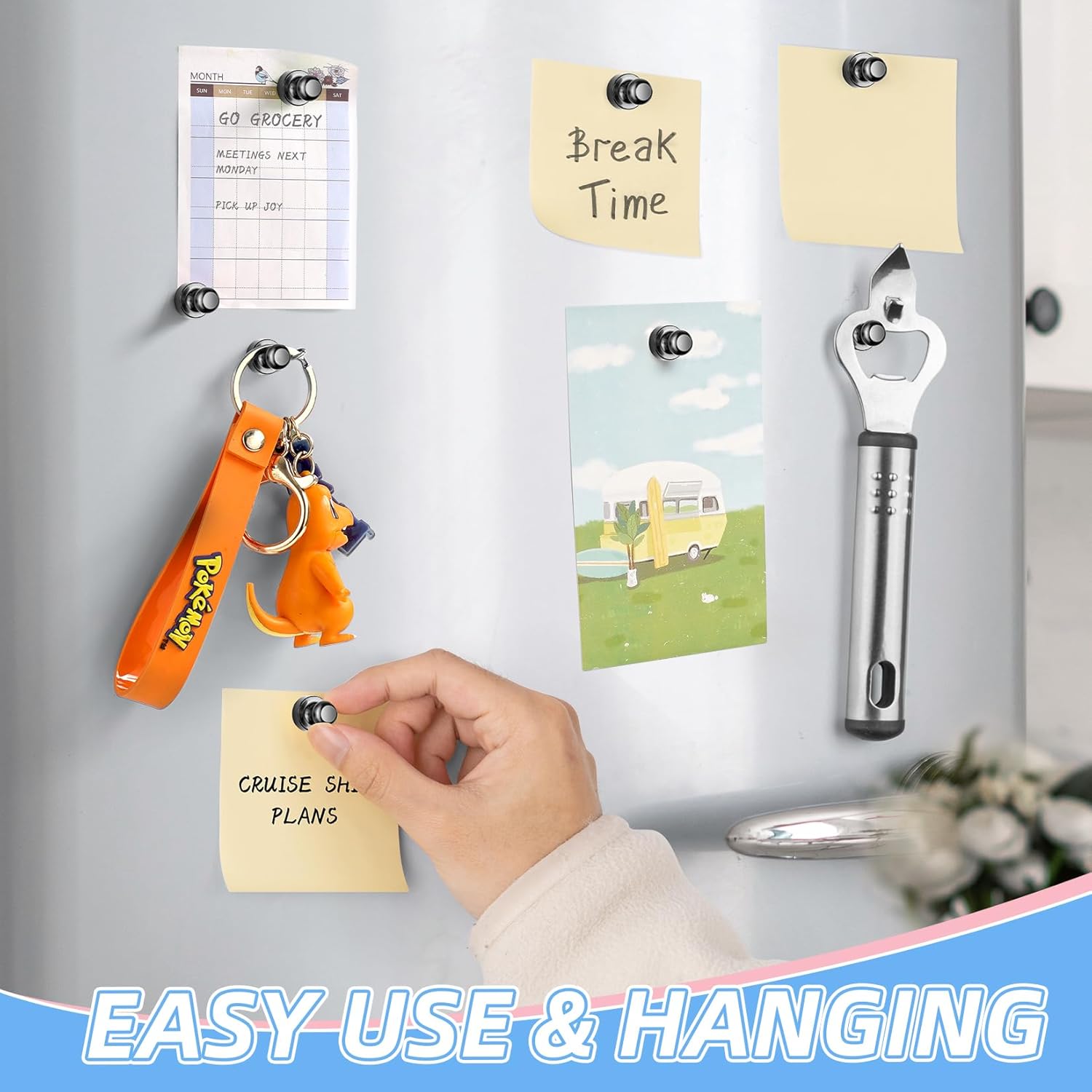 Durable Strong Magnetic Push Pins Brushed Nickel Thumbtack Magnets for Refrigerator Whiteboard Locker School Classroom Home Office Bulletin Board Organizing Tool Durable Strong Magnetic Push Pins Brushed Nickel Thumbtack Magnets for Refrigerator Whiteboard Locker School Classroom Home Office Bulletin Board Organizing Tool