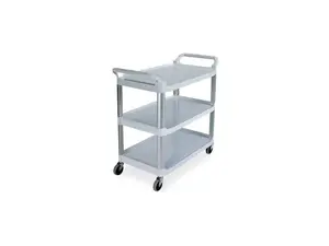 RUBBERMAID FG409100GRAY Plastic Raised Handle Utility Cart 300 lb. Capacity,