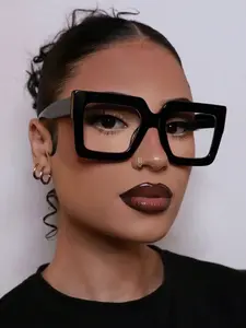 Women's Square Frame Eyewear, Trendy Casual Stylish Square Frames Eyeglasses for Everyday Use, Fashion Accessories for Outdoor Activities