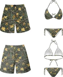 Couples Swimwear Matching Set  Womens Bikini Sets Men's Swim Shorts Boardshorts Halter Triangle Bathing Suit