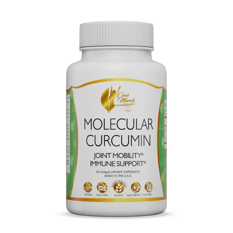 molecular glutathione coco march Coco March N.M.D Molecular Curcumin Dietary Supplement, Joint Mobility and Immune Boosting Wellness Supplement for Adults - 60 Softgels per Container