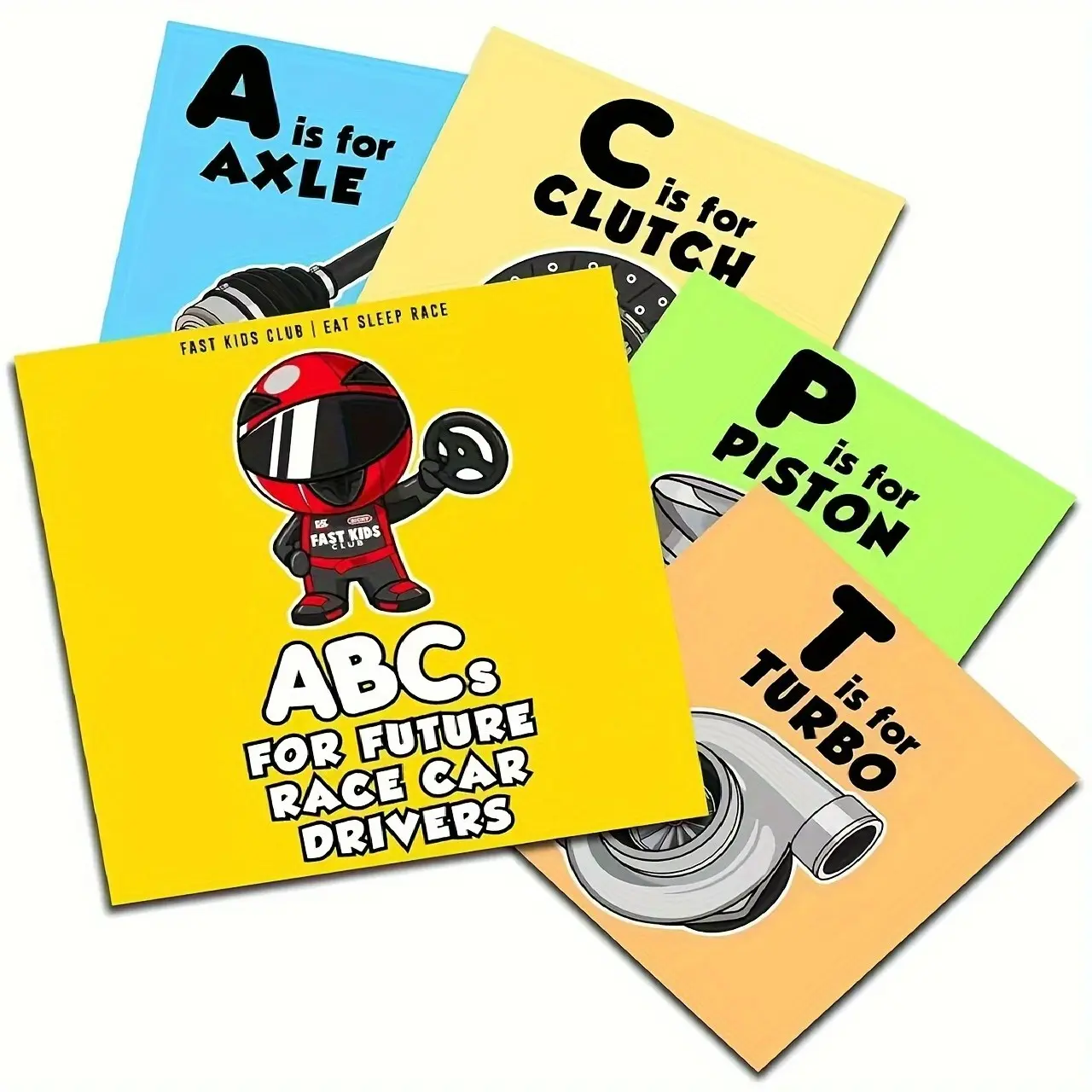 Fun Engaging Abc Booklet for Car Enthusiasts, Racing Driver Preferred Abc Guide, Automotive Parts Reference Book, Educational Reading Material, Activity Books