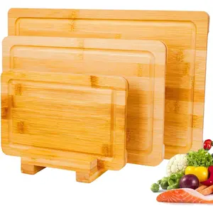 Boards for,  Board Set of 3,Thick Wooden Chopping Board with Holder,  Boards Dishwasher Safe, Butcher Block  Board for Meat