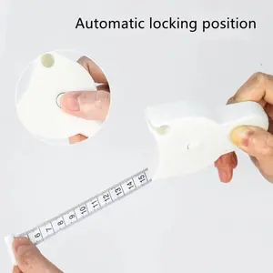 Automatic Telescopic Self-Locking Body Tape Measure - White Dual Scale Centimeter Meter for Sewing, Tailoring, Fitness & Weight Loss