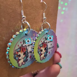 Unicorn Earrings with Positive Affirmations - F*ck Around and Find Out