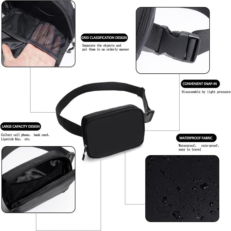 [New Deal] Belt bag Fanny pack crossbody bags for women Everywhere belt bag (black)