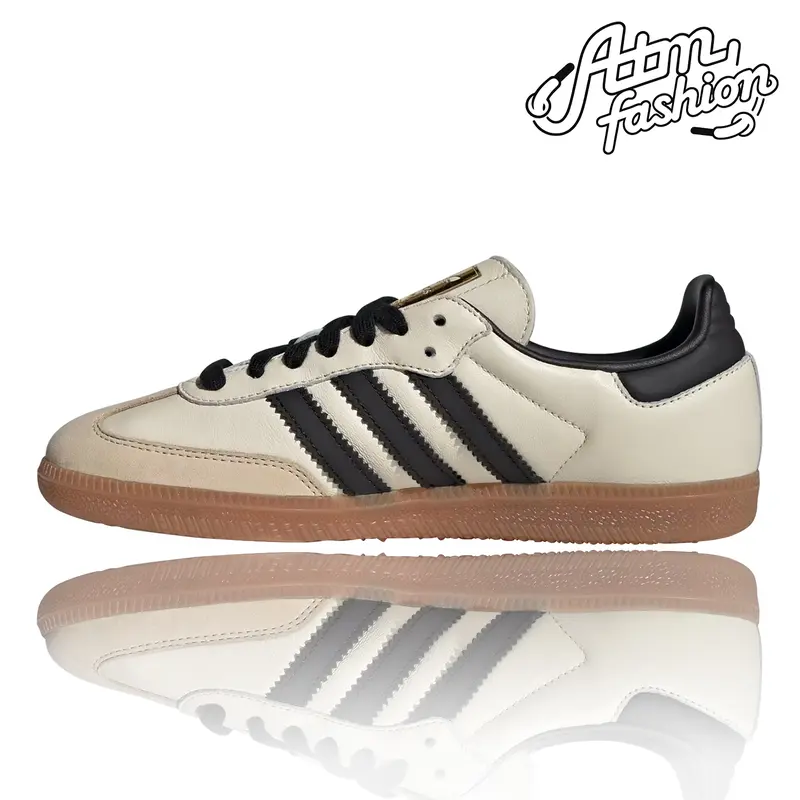 Adidas Originals Samba OG Women's Shoes ID0478 - Cream White Core Black Sand Strata, Authentic Classic Low Top Sneakers, Casual Walking Lifestyle Footwear, Fashion Casual Trainer, Casual Rubber Shoes