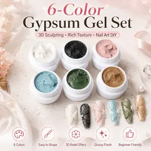 Nail Art Kit for Beginners & Professionals, 6-Piece Wash-Free Gel Set, High Saturation Colors, Long-Lasting, No Shrinkage, Easy Application