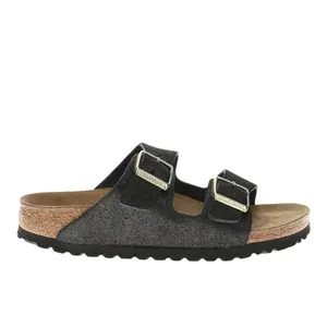 BIRKENSTOCK Womens Arizona Shimmering Suede Leather Casual Sandals Casual - Black