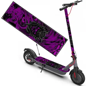 Purple flame samurai trendy cool, trendy scooter stickers, skateboard stickers, scooter floor mat stickers, cool skateboard