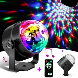 LED Disco Party Light Sound Activated Strobe DJ Ball Lamp with Remote Control Energy Efficient for Dance Events Party Decorations