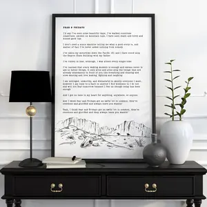 Fear And Fridays Art Print, American Heartbreak's Tour,  Fear And Fridays Poem, Fear And Fridays Lyrics Art Poster No Frame