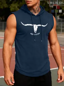 Longhorn American Sleeveless Hoodie - Texas Style Streetwear Top
