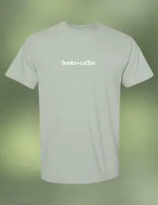 Books + Coffee Embroidered Comfort Colors Tee