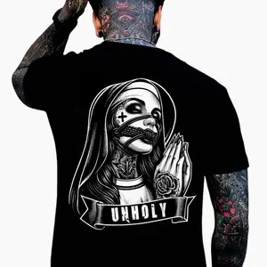 Unholy Dark Nun Graphic Print T-shirt, Street Fashion Casual Hoodie, Trending Shirt 25, Gift For Men, Womens tshirt ,hoodie, sweatshirt, Aesthetic tatoo merch summer outfits, style, streetwear, Nun top, vintage men graphic tees, Mother day