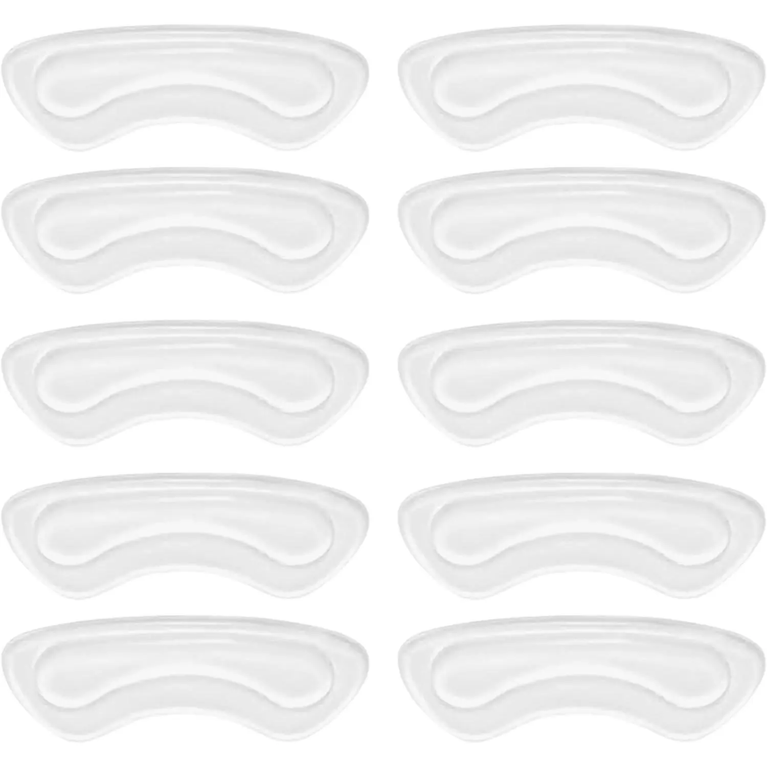 Heel Grips, Clear Shoe Heel Inserts, Heel Cushion Pads for Women Men Loose Shoes, 5 Pairs
